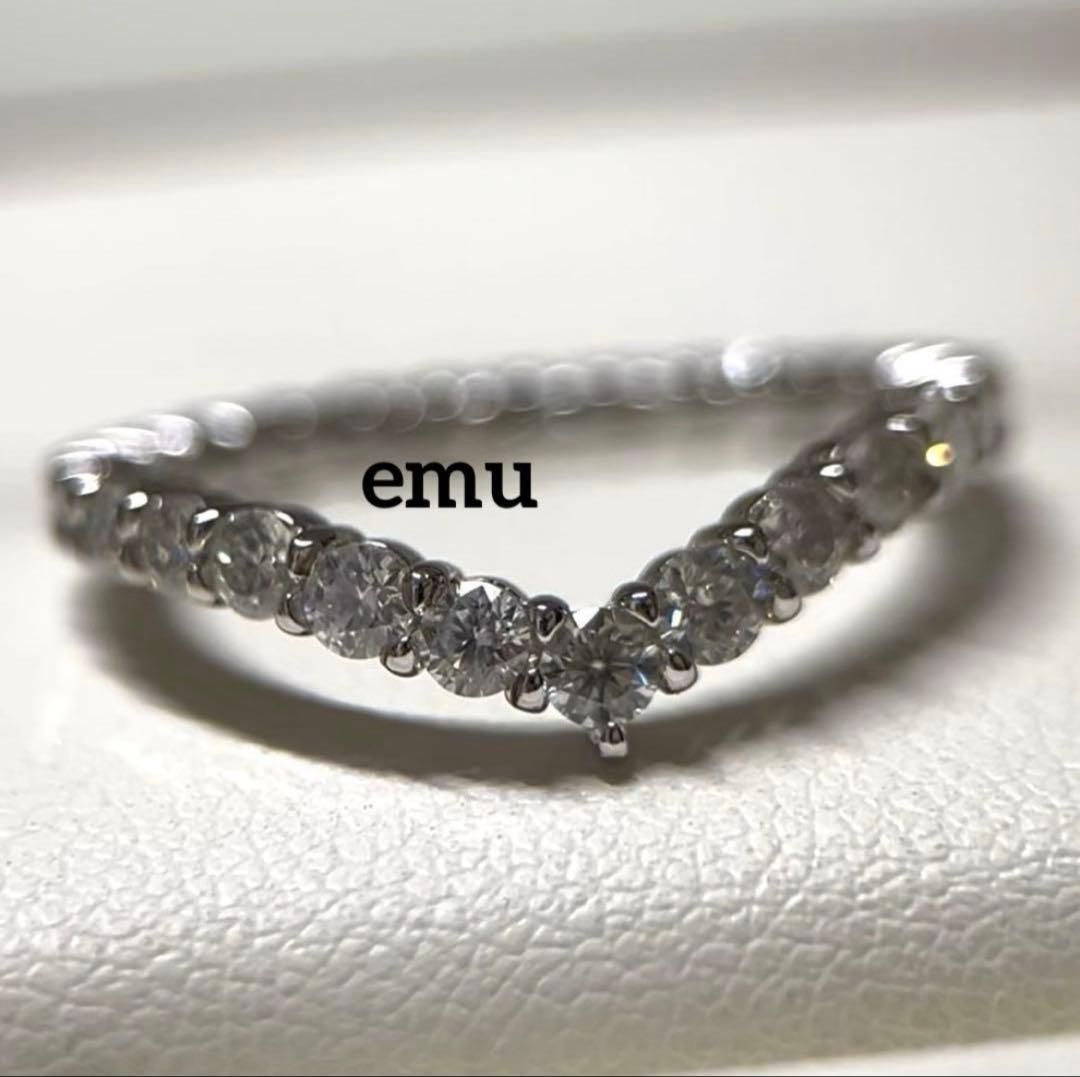 最高級モアサナイト / Ｖシェイプ パヴェ / フルエタニィリング