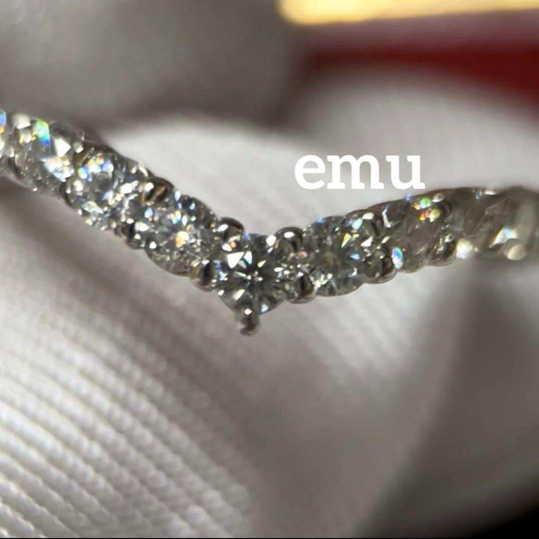 最高級モアサナイト / Ｖシェイプ パヴェ / フルエタニィリング