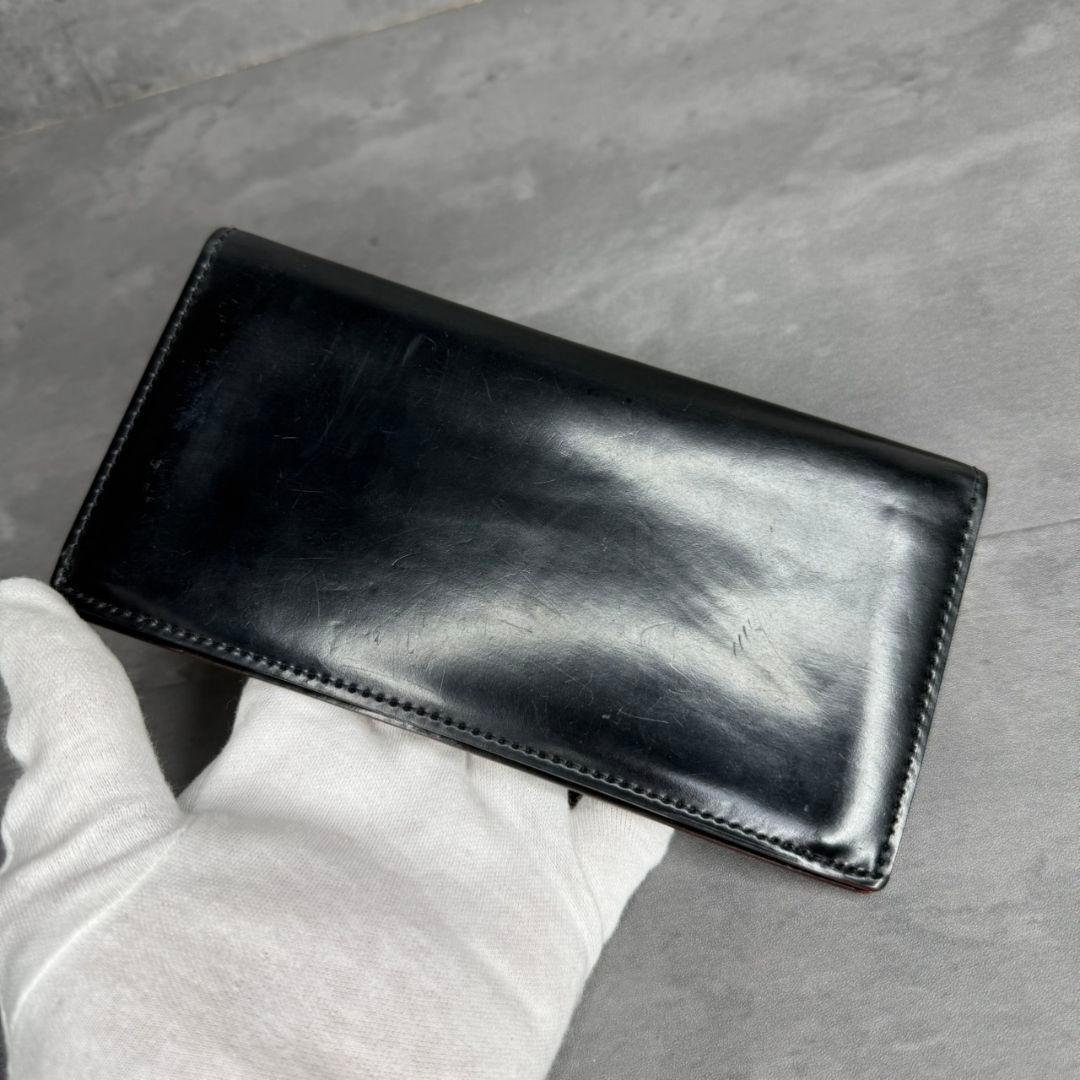 GANZO ガンゾ シェルコードバン2 ホーウィン社 長財布 小銭入れ付き 黒