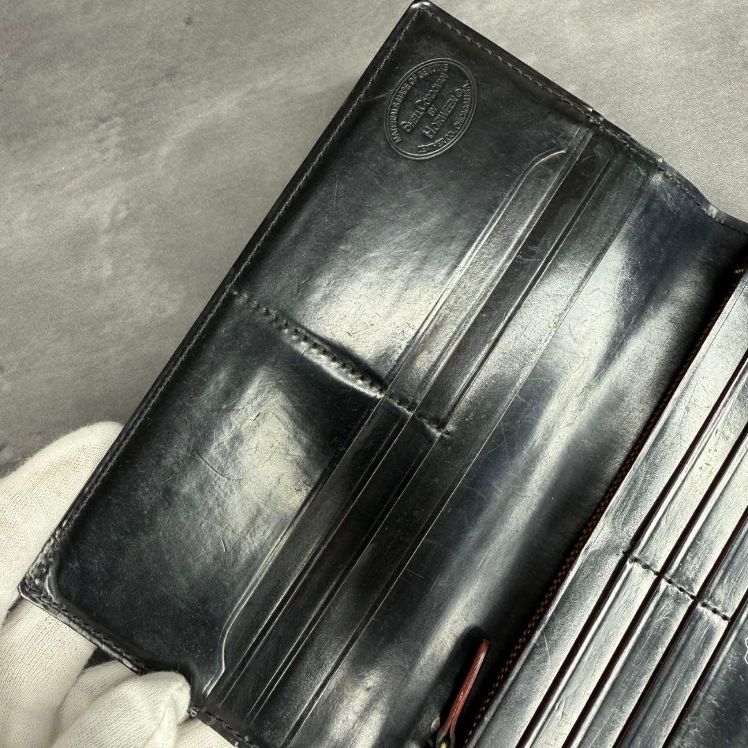 GANZO ガンゾ シェルコードバン2 ホーウィン社 長財布 小銭入れ付き 黒