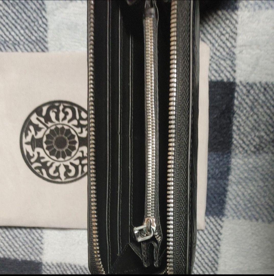 長財布 ラウンドファスナー長財布 クロコダイル　黒