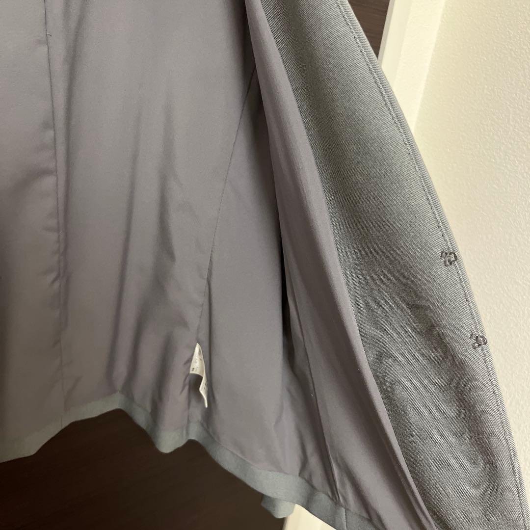 グレー ノーカラー パンツスーツ 上下セット