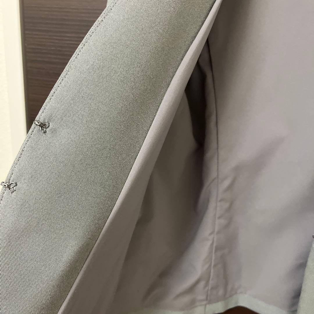 グレー ノーカラー パンツスーツ 上下セット