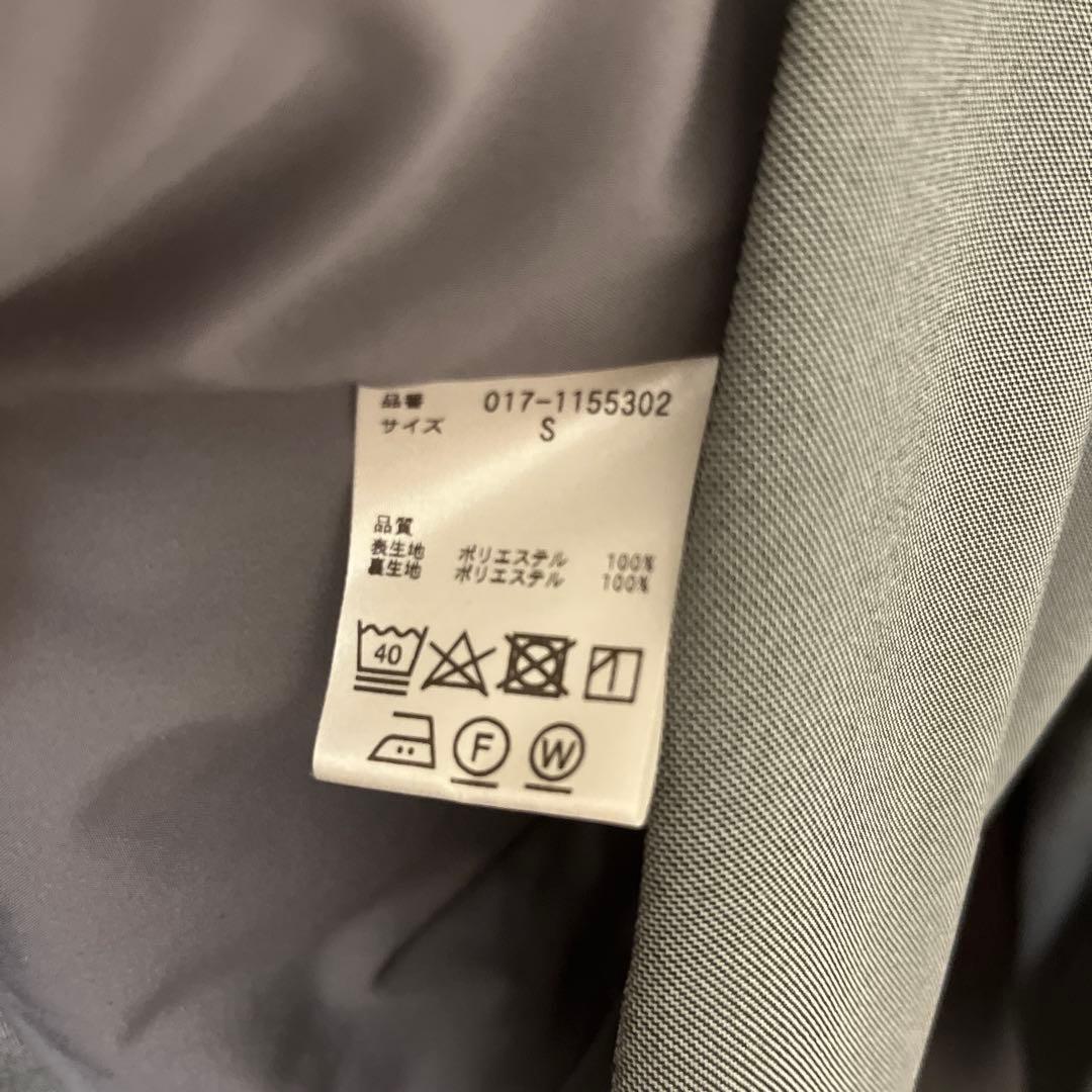 グレー ノーカラー パンツスーツ 上下セット