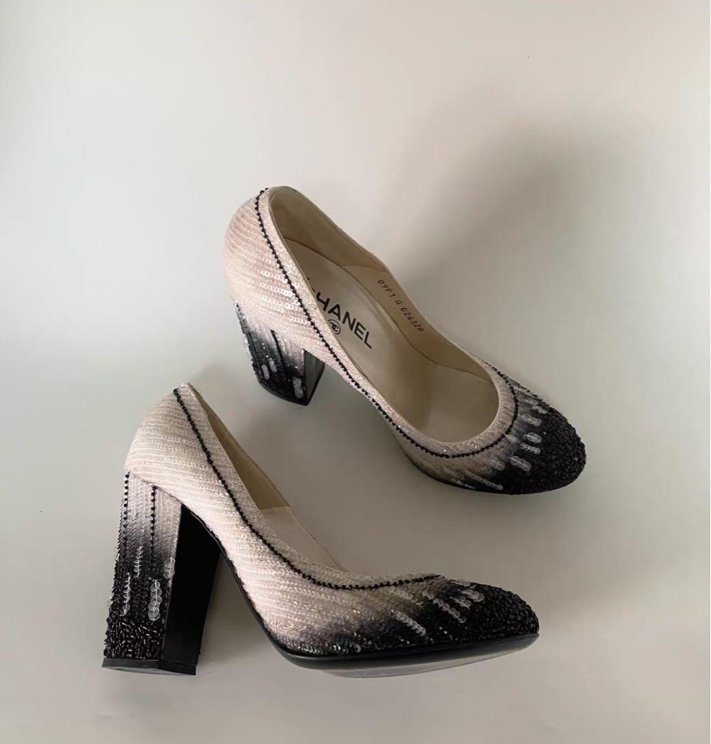 CHANEL シャネルビーズ装飾 ハイヒール パンプス