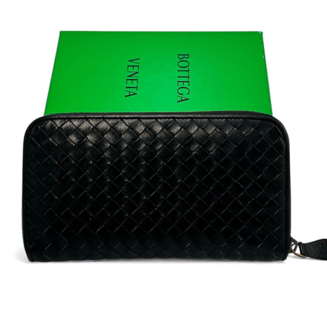 【美品】ボッテガヴェネタ ブラック 長財布 イントレチャート 長財布 黒