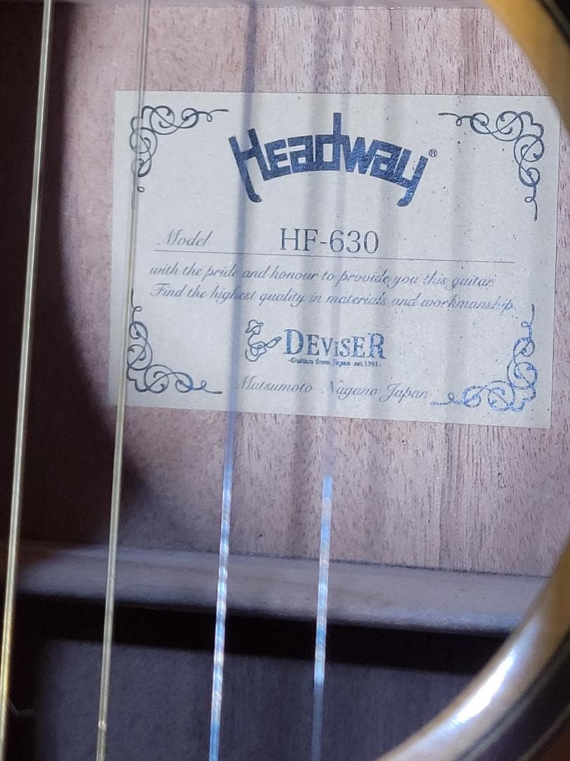 Headway ヘッドウェイ アコースティックギター HF-630 美品