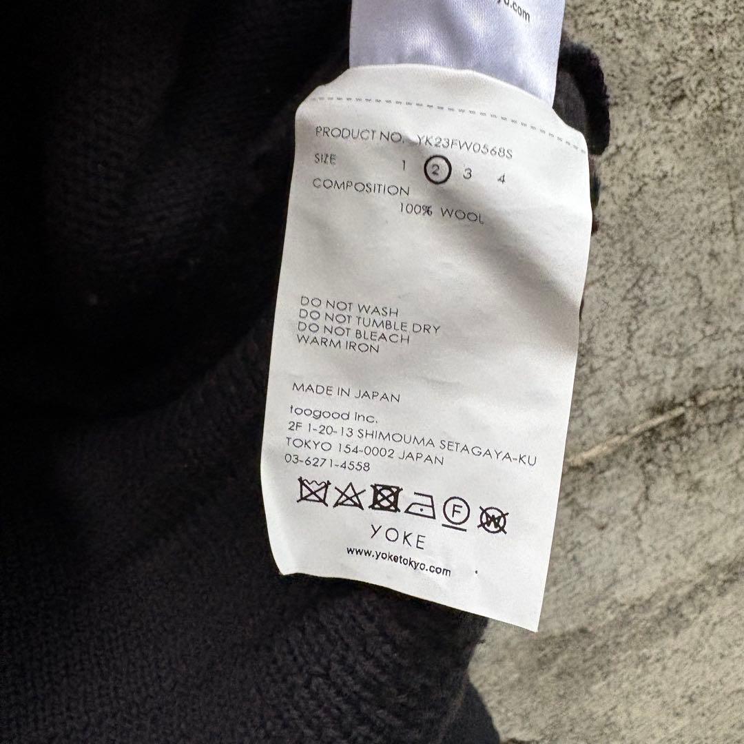 YOKE ヨークbias border ドライバーズ ニット カーディガン 黒