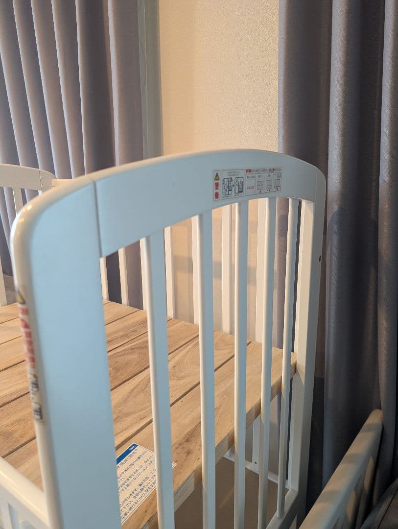 KATOJI　ハイポジションミニベッド アーチ（ホワイト）木製ベビーベッド