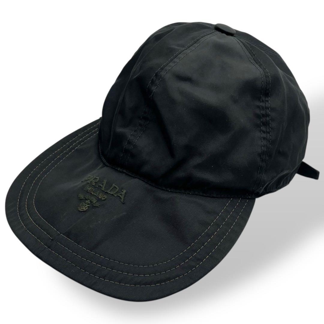 PRADA プラダ キャップ　CAP 帽子 黒　Mサイズ ブラック　144