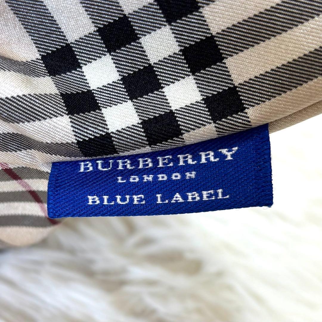 【美品】バーバリーブルーレーベル トートバッグ ナイロン ノバチェック 舟形