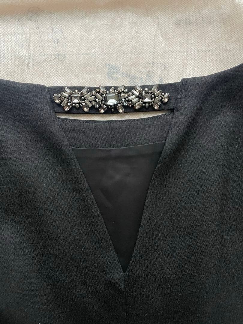 新品　ANAYI ビジュー付ワンピース　ブラック　38