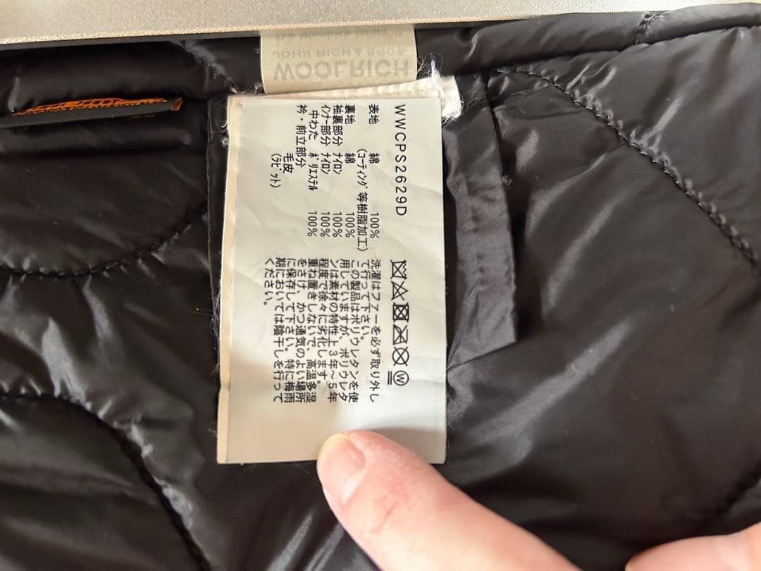 貴重Mサイズ【大柄さんに】ウールリッチ　ラビットファーライナー付きモッズコート