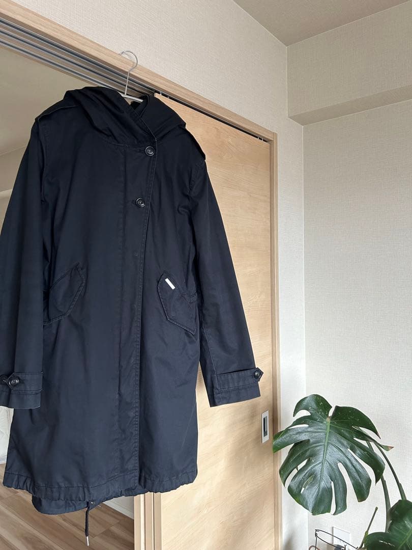 貴重Mサイズ【大柄さんに】ウールリッチ　ラビットファーライナー付きモッズコート