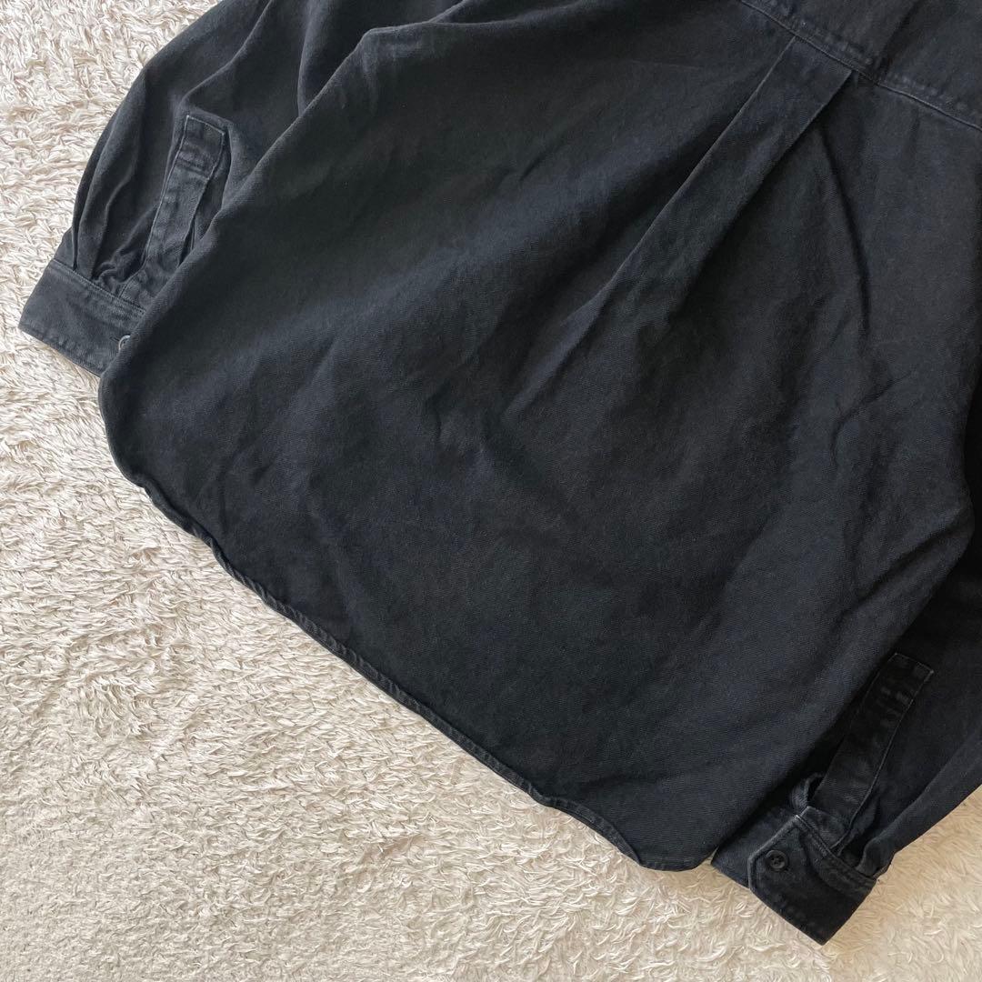 エムエイチエル MHL WORN LINEN COTTON DRILL M 黒