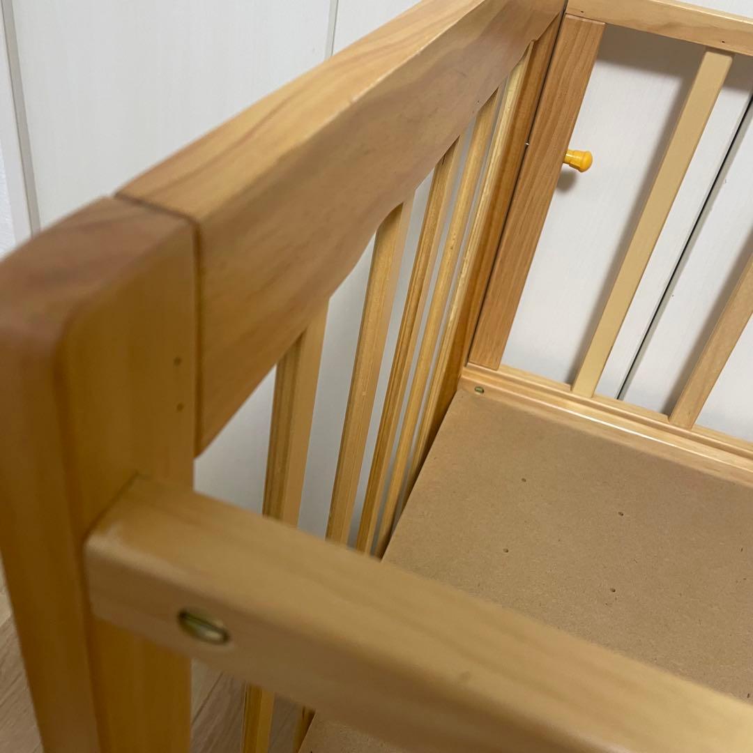 【取説付き送料込み】ベビーベッドミニ　　西松屋　ヤトミ　木製　NEタイプ