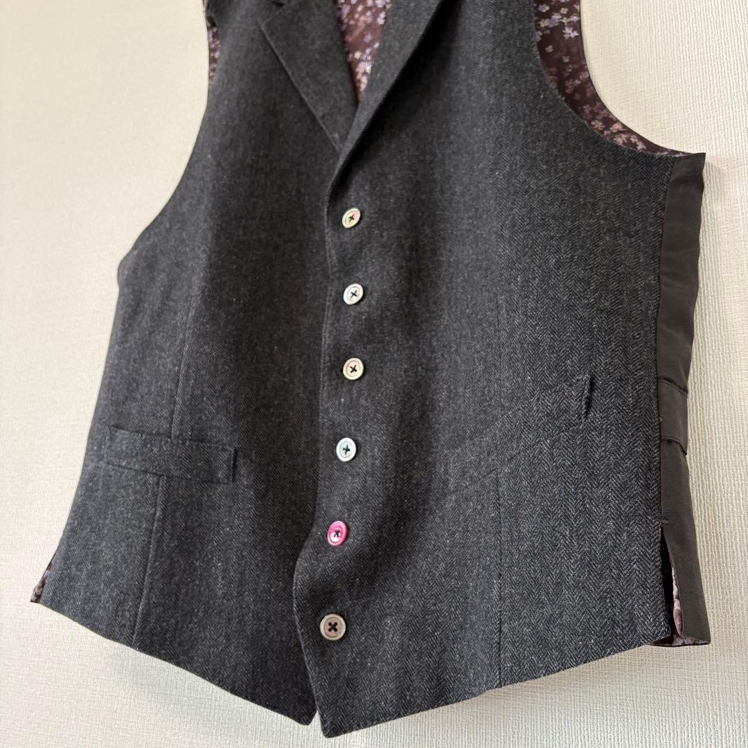 Paul Smith LONDON ジレ ベスト サイズXL 花柄裏地 ウール