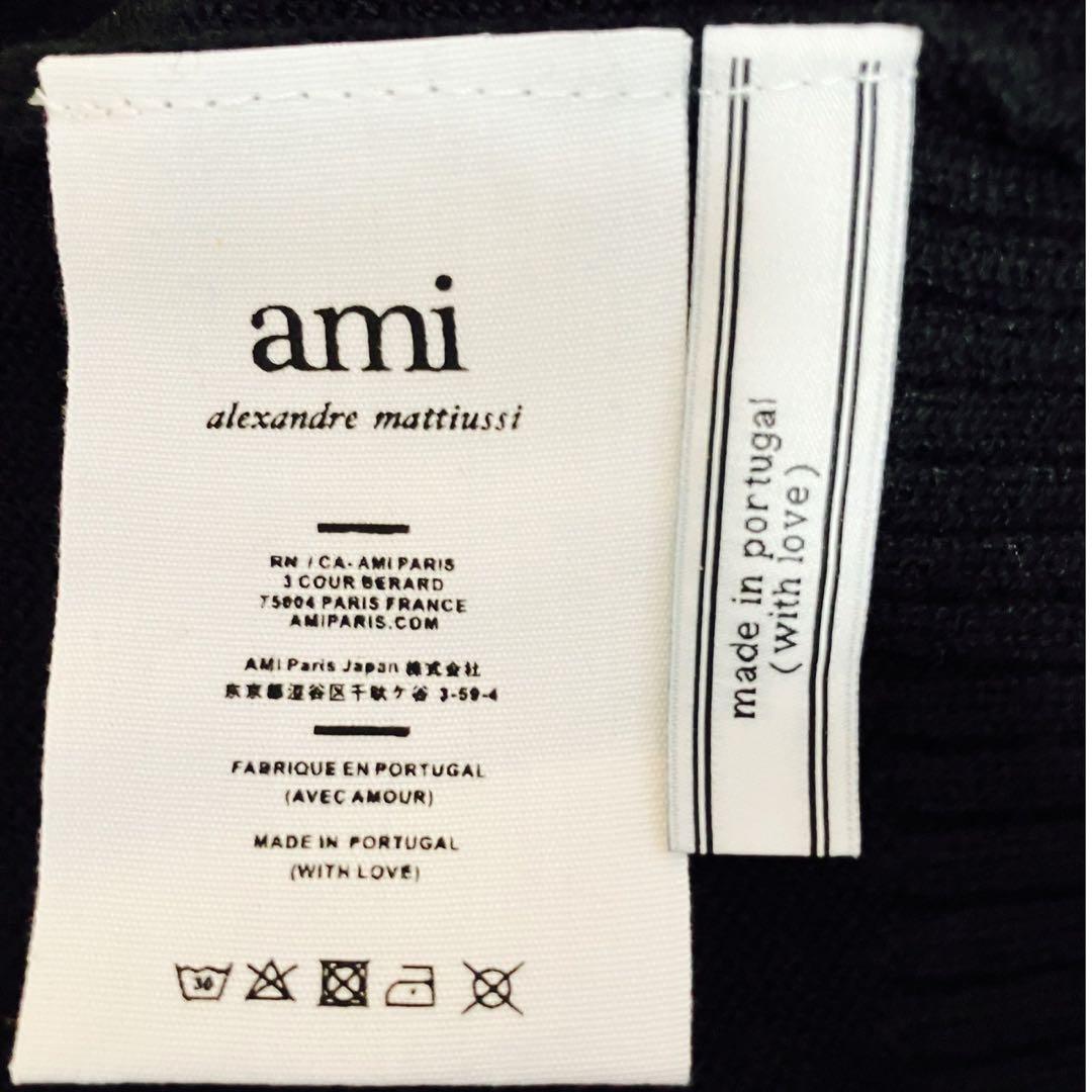 【AmiParis　クルーネックセーター 黒 S】