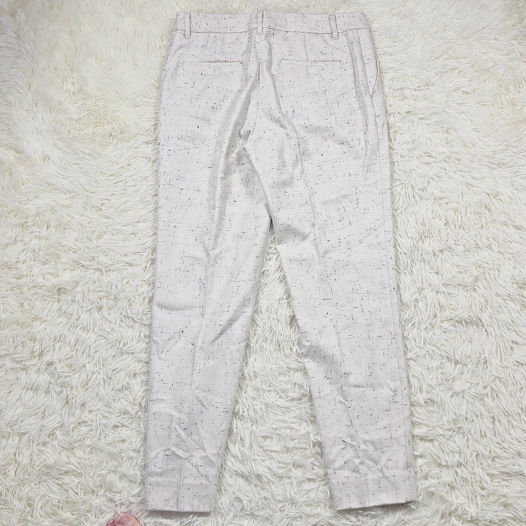 【未使用】　インディヴィ　ノーカラー　スーツセットアップ　ウール・コットン混　L