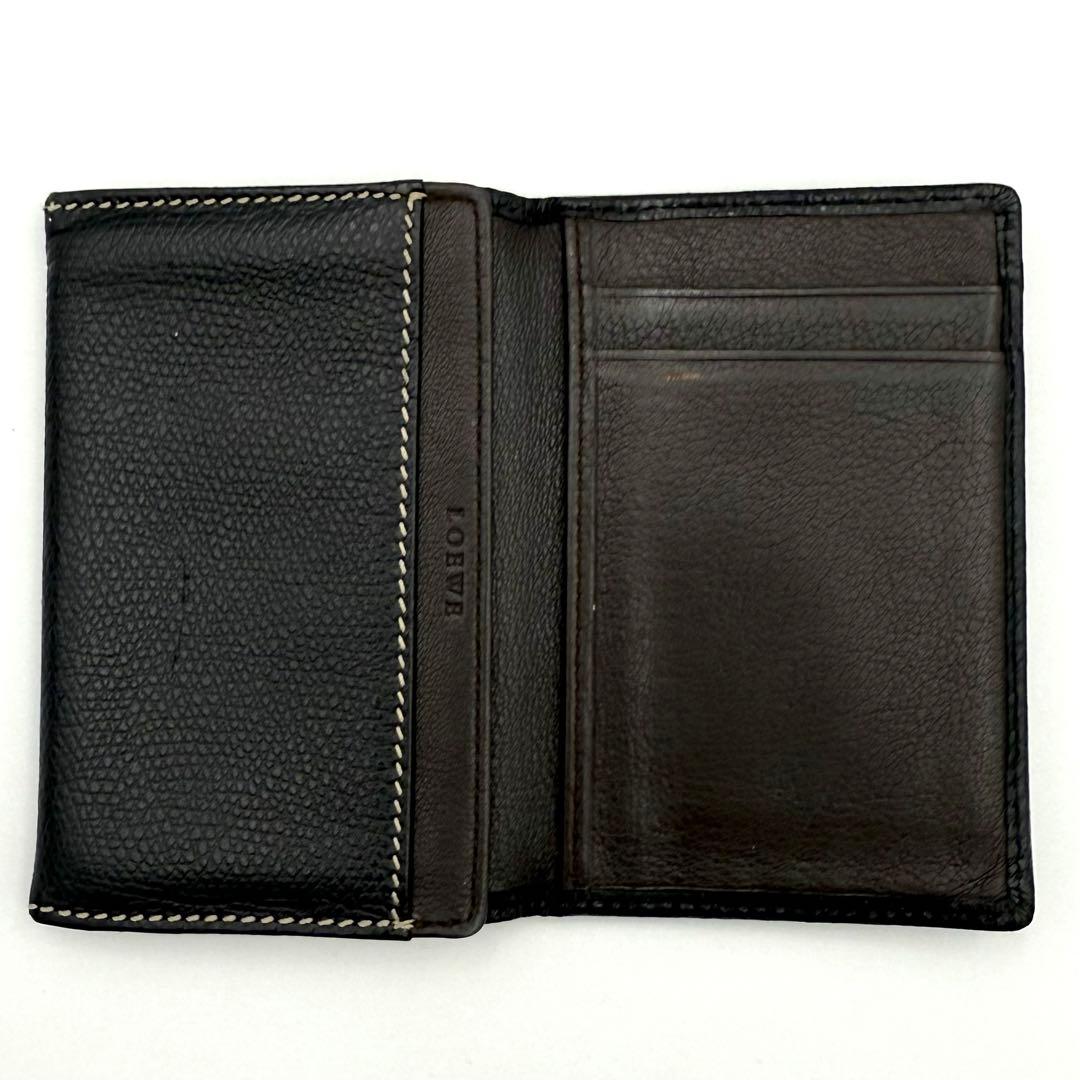 ロエベ カードケース フラグメントケース 名刺入れ　アナグラム レザー ブラック