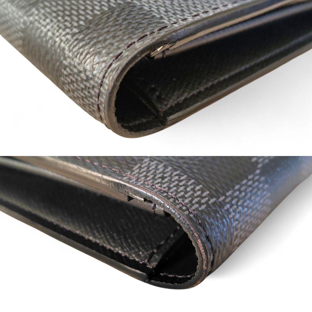 ぽ*ゃ様 ルイヴィトン ダミエグラフィット ポルトフォイユ・ブラザ 二つ折り長財