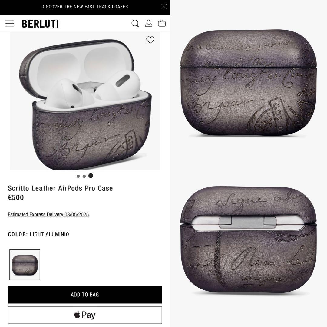 定価8,8万 ベルルッティ レザー エアーポッズ ケース ライトアルミニオ 限定
