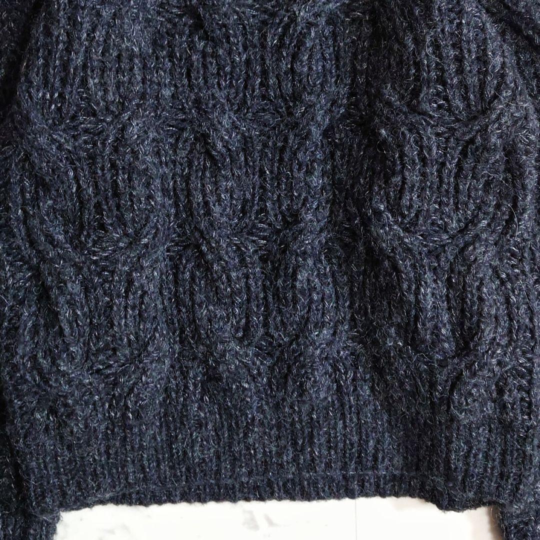 美品♪リヨカ Liyoca ケーブル編み モヘヤ ウール ニット ブラック
