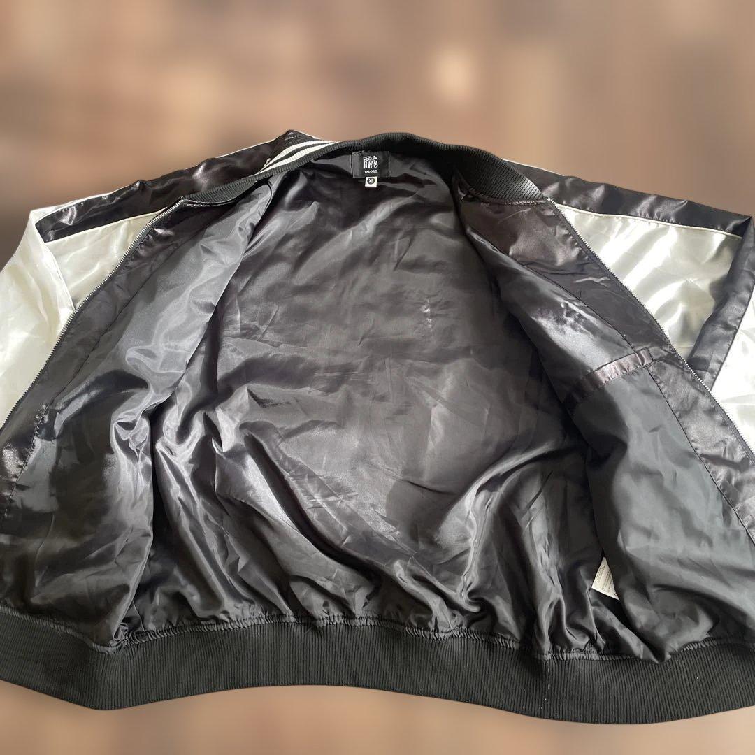 朧　オボロ　スカジャン　スーベニアジャケット　骸骨　髑髏　ブラック　XL