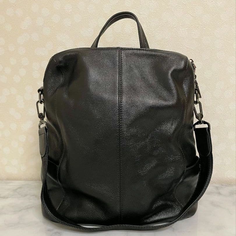 ✿本革2Wayリュック トートバッグ　ブラック✿