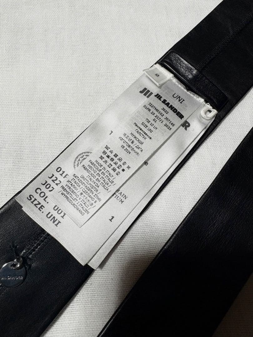 JIL SANDER ジルサンダー レザータイ ブラック 25ss