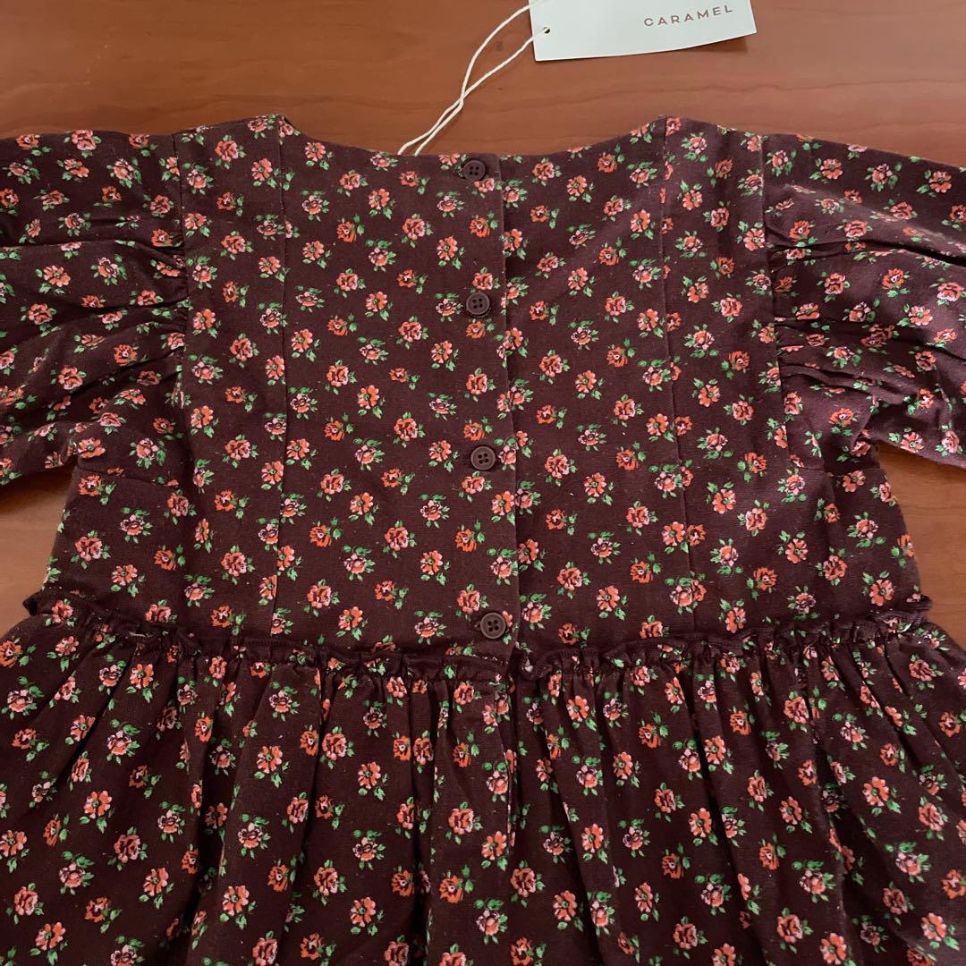 CARAMEL チョコレートフローラル ワンピース 6Y