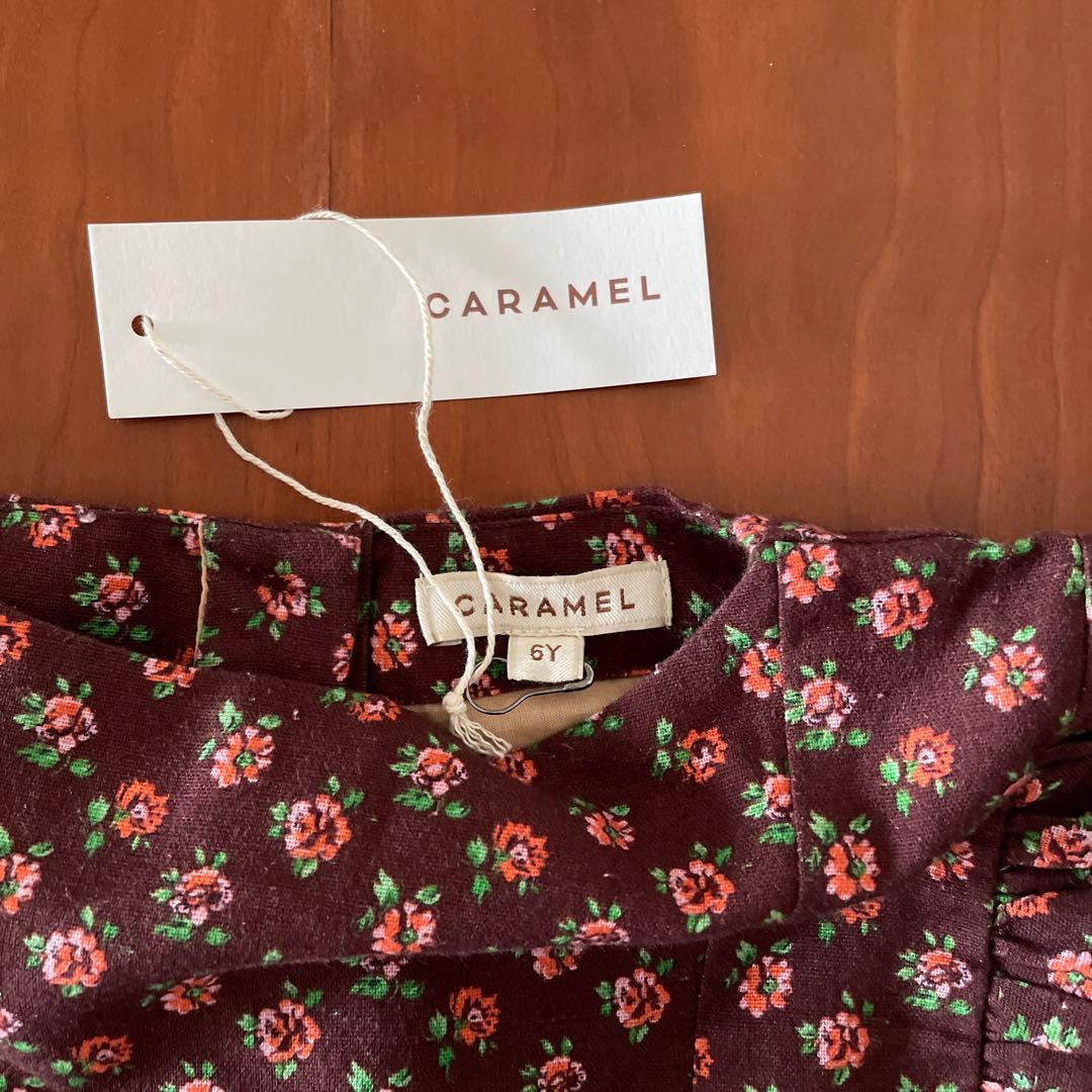 CARAMEL チョコレートフローラル ワンピース 6Y