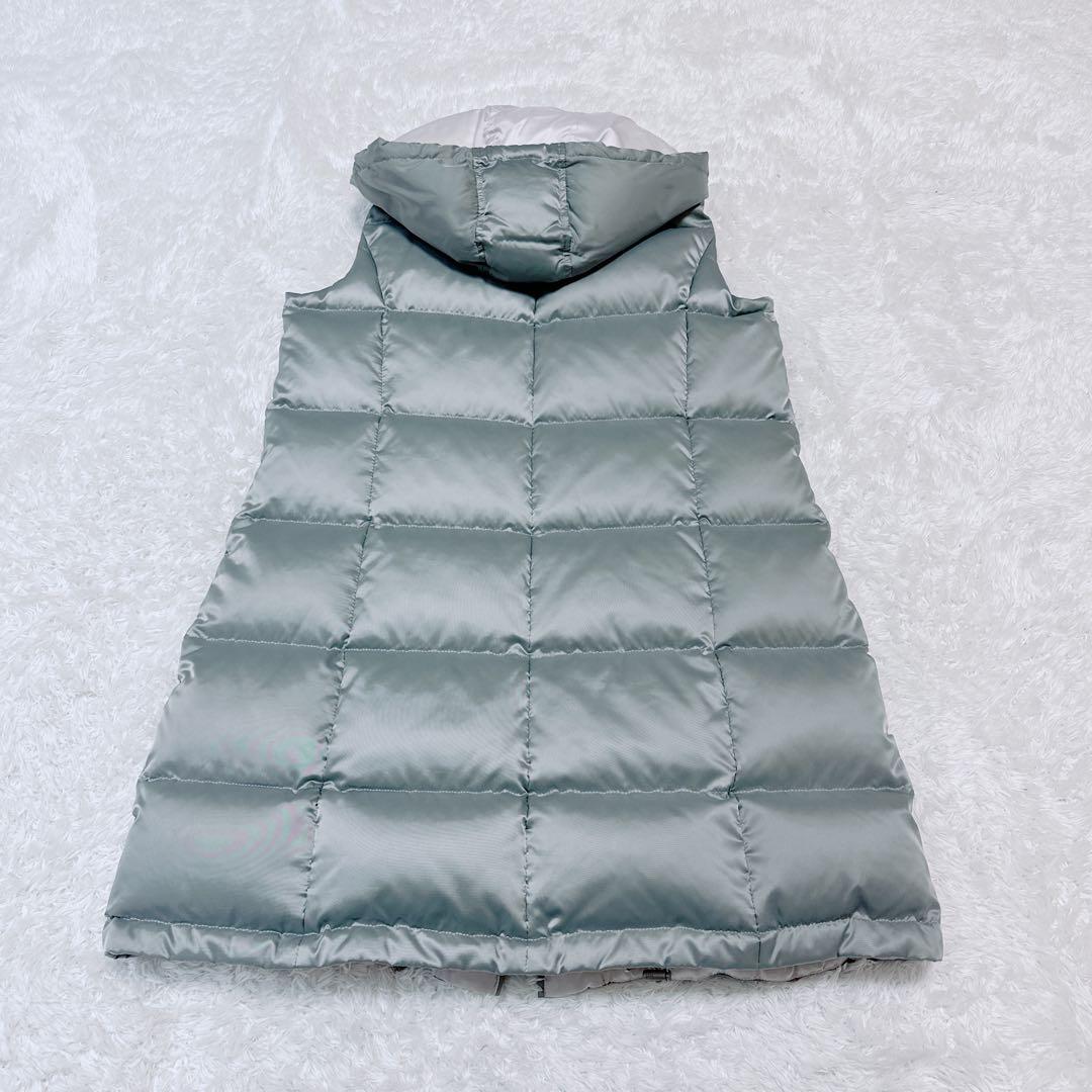 美品 blancvert ブランベール ダウンベスト ミドル丈 フード 2way