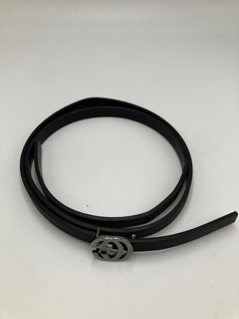 GUCCI GGマーモント レザー シルバー金具 ベルト 表記サイズ 75・30