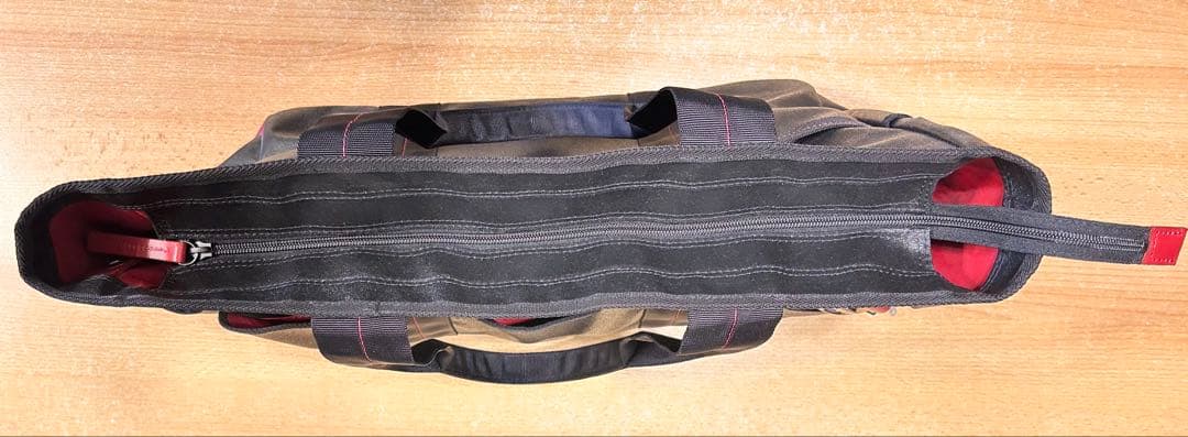 森野帆布　ビジネストートバッグ L 【ブラック×レッド】