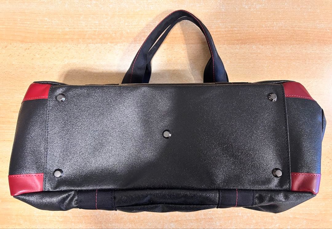 森野帆布　ビジネストートバッグ L 【ブラック×レッド】