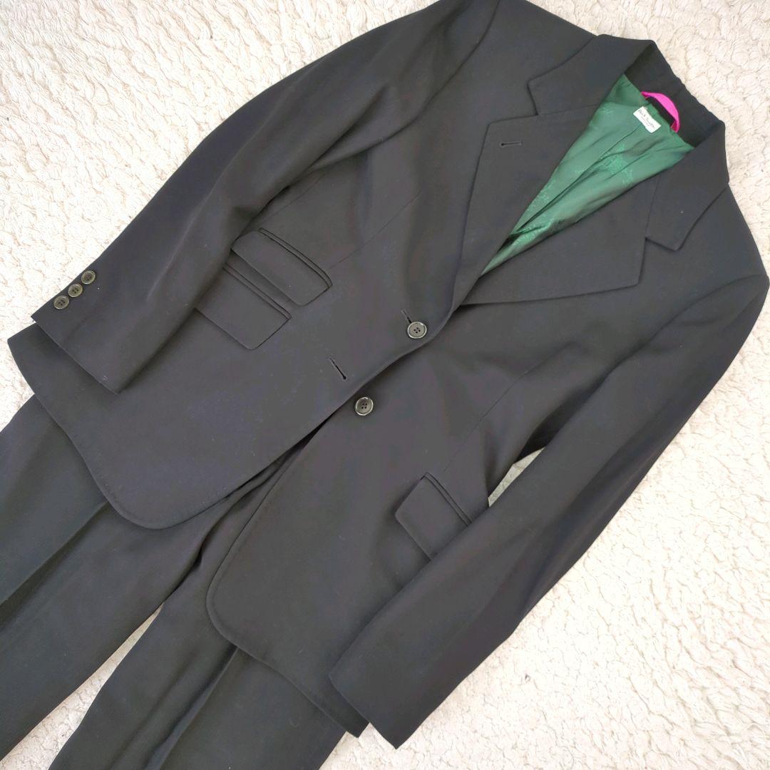 美品 ポールスミス セットアップ パンツ ブラック 裏地グリーン 40