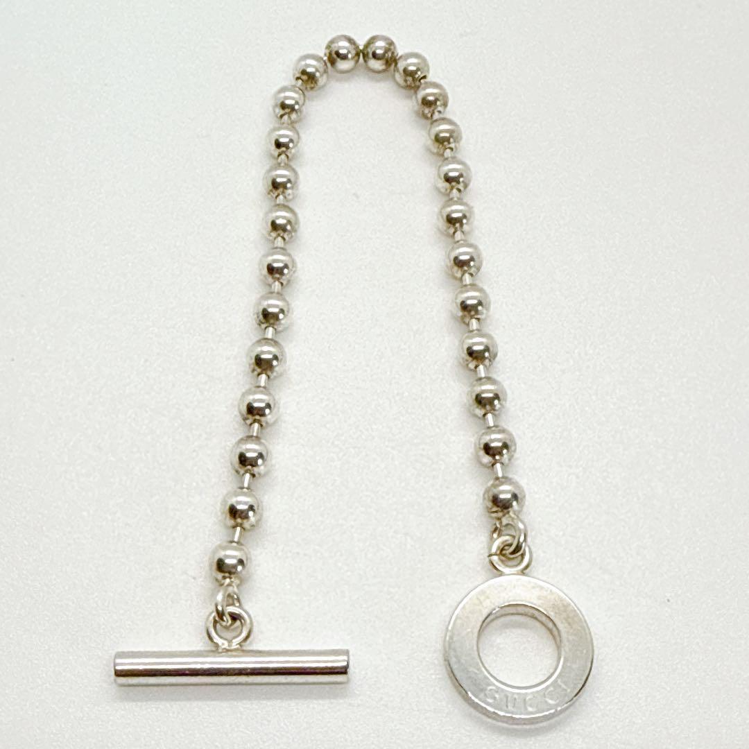 【約17cm】GUCCI ボールチェーン ブレスレット トグル シルバー
