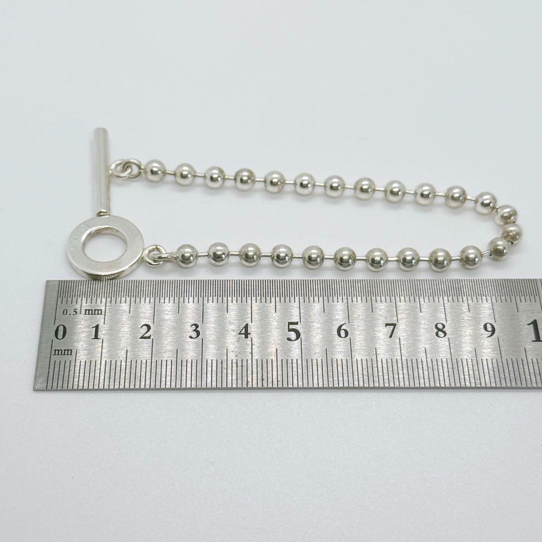 【約17cm】GUCCI ボールチェーン ブレスレット トグル シルバー