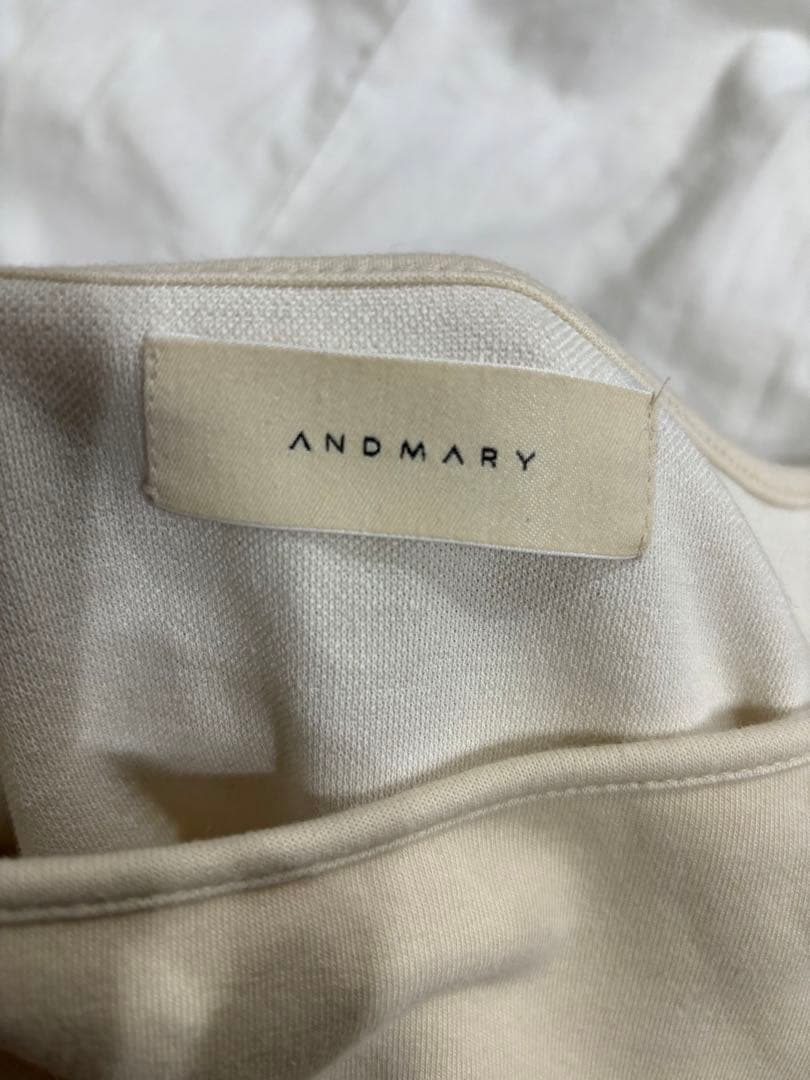 Mary logo choker tops ivory 【un】