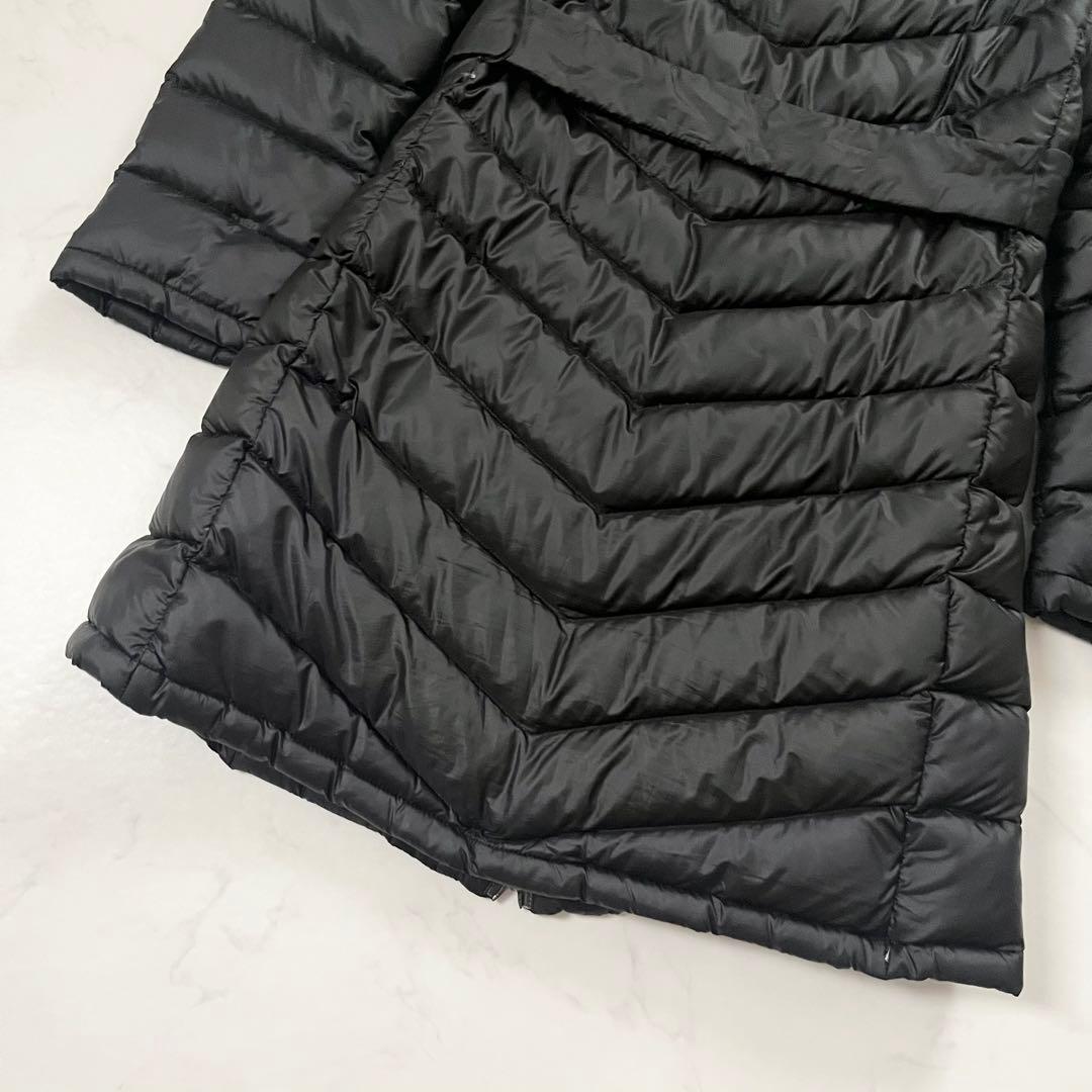 大きいサイズ　マックスマーラ　ロングダウンコート　ベルト　黒　ダブルジップ　XL