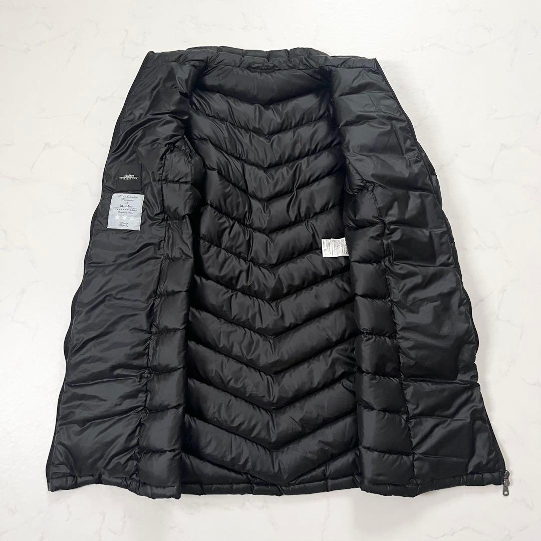 大きいサイズ　マックスマーラ　ロングダウンコート　ベルト　黒　ダブルジップ　XL