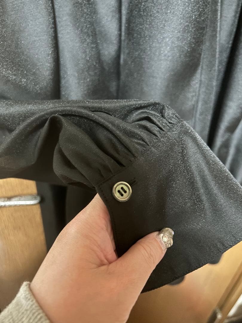 Demi-Luxe BEAMS オーガンジーリボンブラウス　黒　新品タグ付き