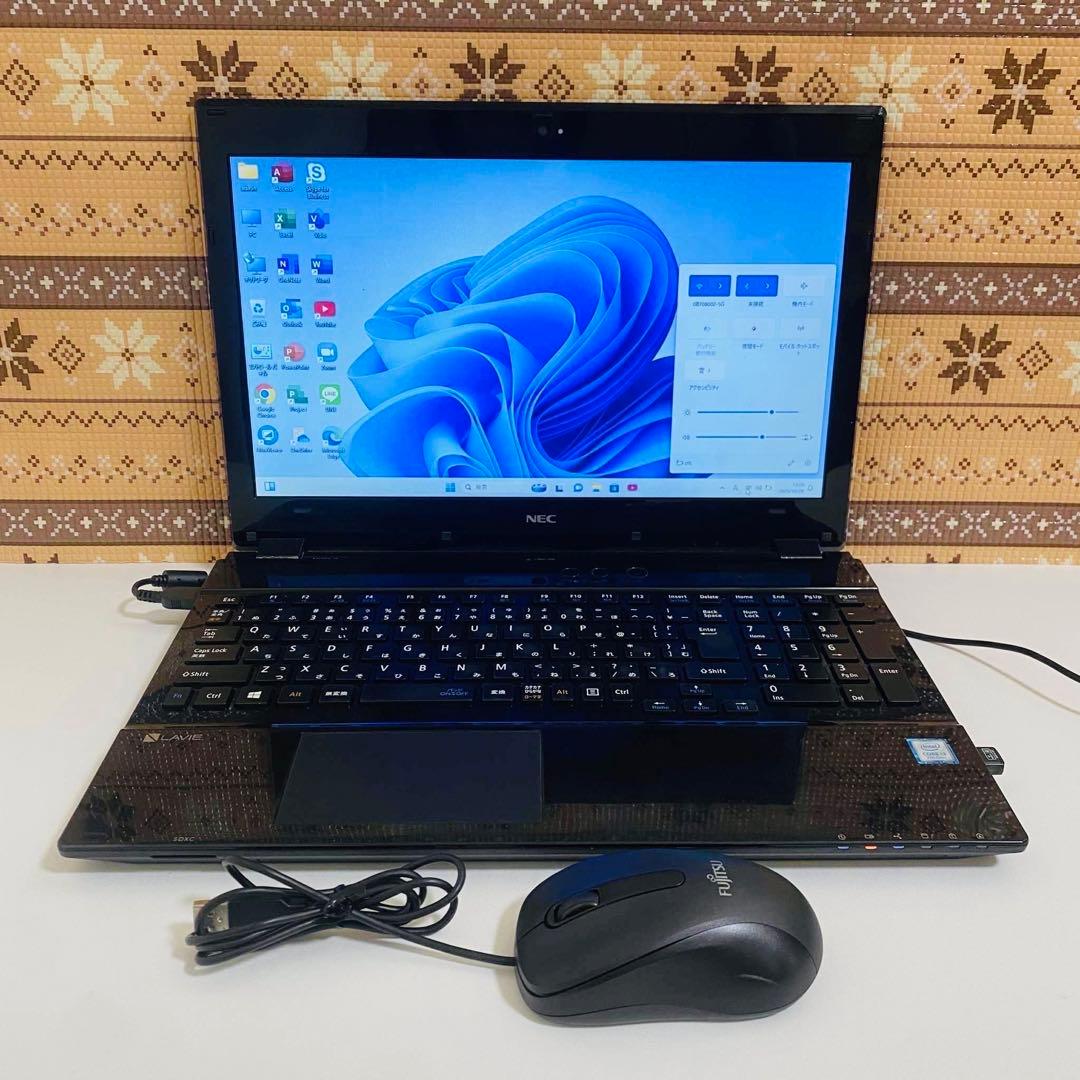 Y887 NECノートパソコンSSD高速第7世代 Windows11オフィス付き