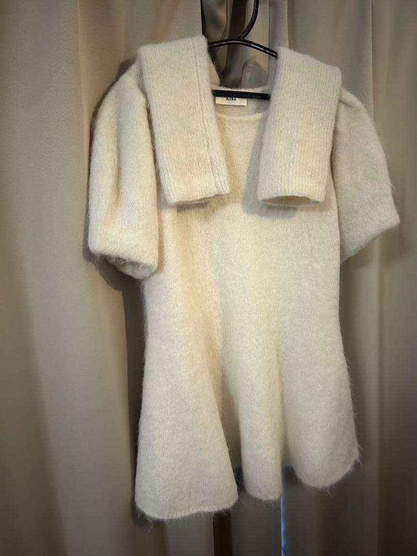 正規品　acka soft mohair knit ホワイト　ニット　モヘヤ