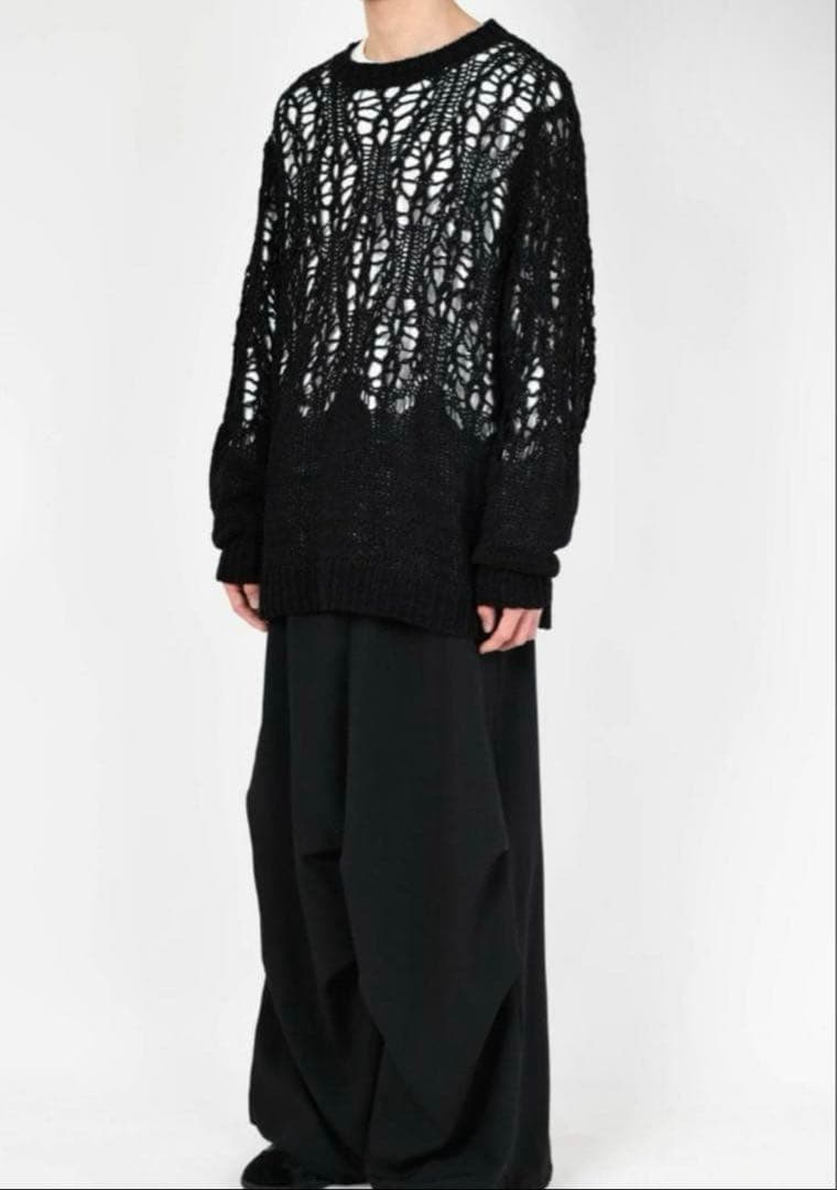 トップス LAD MUSICIAN LACE KNIT CREW NECK