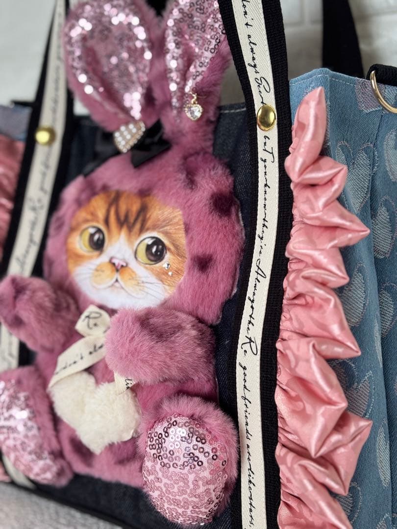 ゆ*ら様 コヤンイサムチョン　ハンドメイド　トートバッグ　ピンクヒョウ柄うさちゃ