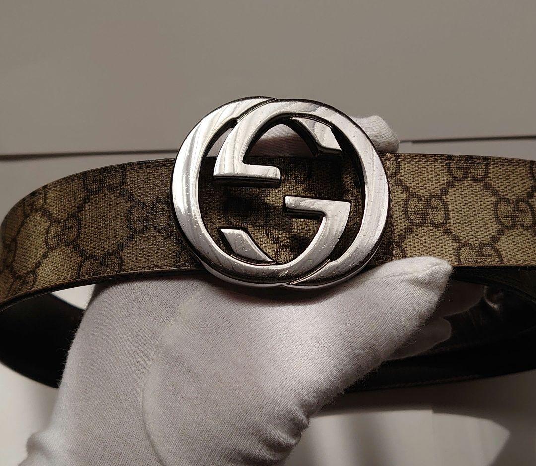 GUCCI メンズベルト GGスプリームインターロッキング 90・36