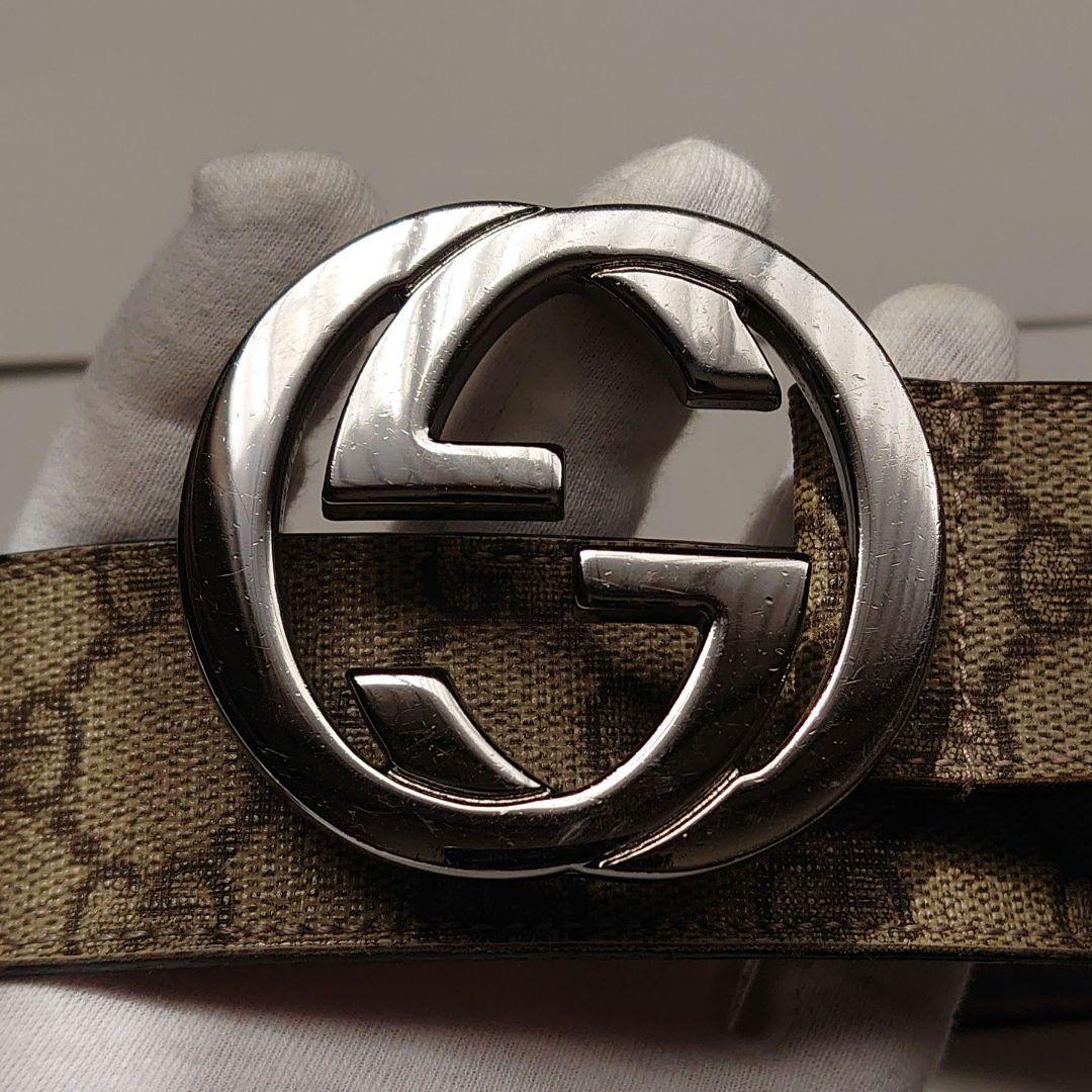 GUCCI メンズベルト GGスプリームインターロッキング 90・36