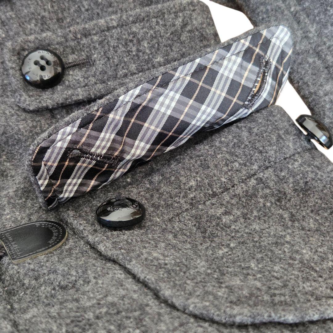 BURBERRY ブルーレーベル ノバチェック ダッフルコート　グレー